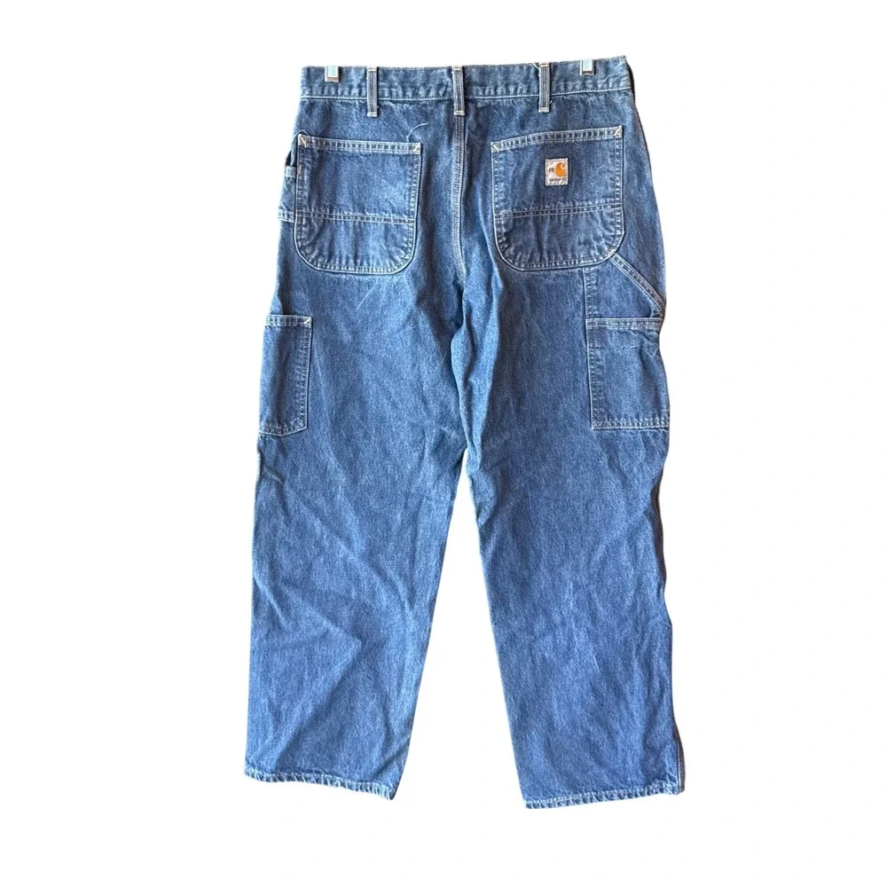 Carhartt FRB13 DNM Flame Resistant Carpenter Jeans 34x30 Original Fit Workwear